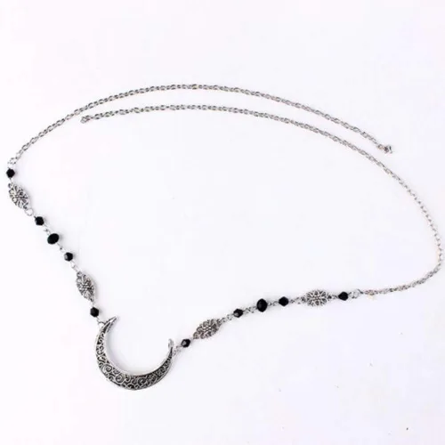 Miniatura 3 de Aimimier Boho Moon Crystal Head Chain Crescent Moon Forehead Chain - Banda para el pelo para mujer, Metal