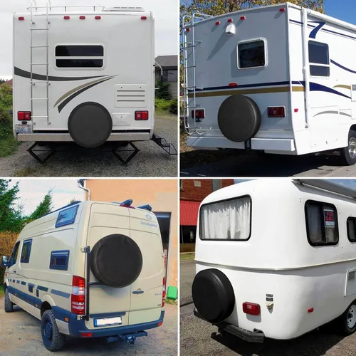 Miniatura 8 de Cubierta de neumático de repuesto, protectores de neumáticos impermeables, ajuste universal para Jeep, Trailer, RV, SUV, camión y muchos vehículos.