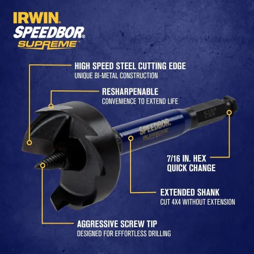 Miniatura 2 de Irwin Tools IWAX2005 - Broca de alimentación automática Speedbor Supreme (1-1/2")