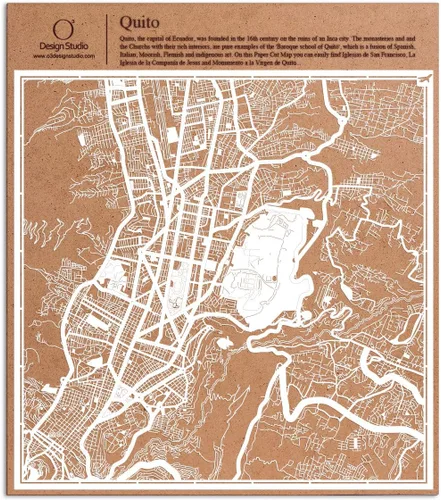 Miniatura 125 de O3 Design Studio Aberdeen - Mapa de papel cortado en papel blanco de 12 x 12 pulgadas