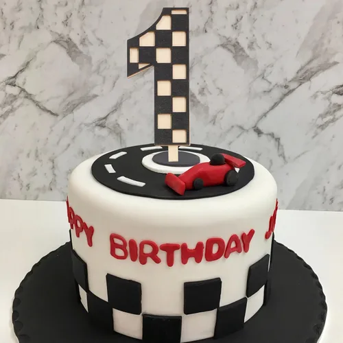 Miniatura 4 de Decoración para pastel de primer cumpleaños de auto de carreras, decoración de cumpleaños de auto de carreras, decoración de madera marrón y blanca
