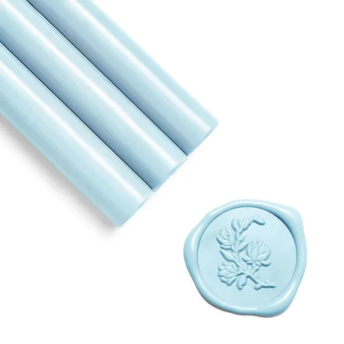 UNIQOOO Barras de Cera de Sellado Azul Claro para Pistola de Pegamento para Sello de Cera - Perfecto para Invitaciones de Boda, Tarjeta de