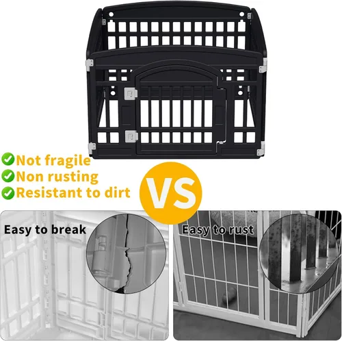 Miniatura 2 de Corralito plegable para mascotas, puerta para perros, plástico resistente, corral de ejercicio para cachorros, cerca para mascotas pequeñas, jaula