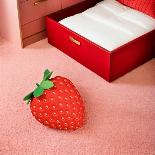 Miniatura 6 de Kisangel - Almohada rellena de fresas de 13.77 x 12.59 x 7.48 pulgadas, cojín de felpa suave para sofá, silla, dormitorio de niños, regalo decorativo