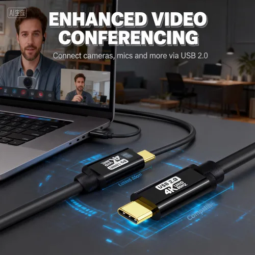 Miniatura 9 de Cable USB C a C de 15 pies, 100 W 4K60HZ tipo C GEN2x2 (datos USB 3.1), salida de video USB C de USB3.2/USB4.0 carga rápida y sincronización