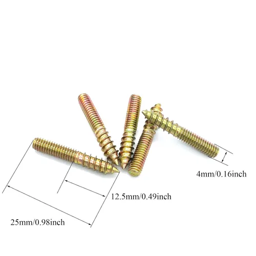 Miniatura 2 de Paquete de 30 pernos de percha M4 x 25 de 25mm (0.98") con cabeza doble de 4mm (0.16") para muebles