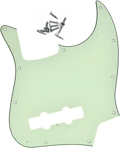 Miniatura 15 de KAISH 4 String J Bass Style Pickguard Bass Pick Guard Scratch Plate para USA/México Jazz J Bass Negro/Blanco Grid