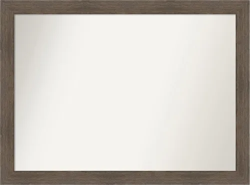 Miniatura 126 de Amanti Art Espejo de pared personalizado no biselado (24 x 27 pulgadas), marco estrecho de nogal chipre - varios tamaños personalizados - Espejo