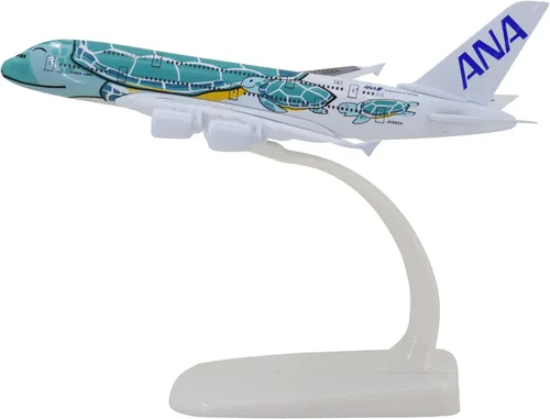 Miniatura 11 de TANG DYNASTY (TM 1:500 5.9 in A380 ANA Tortuga marina Metal Avión Modelo Avión Juguete Modelo de Avión Azul)