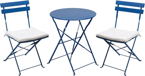 Miniatura 14 de Grand patio Juego de muebles plegables de 3 piezas para exteriores con marco de acero de primera calidad, diseño portátil para bistró y balcón Verde