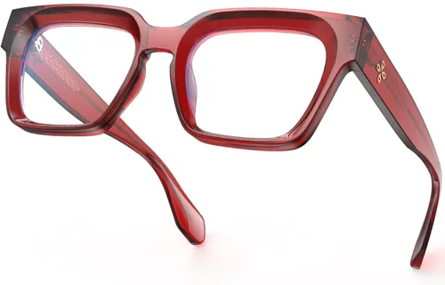 Miniatura 11 de VISOONE Gafas de bloqueo de luz azul con marco cuadrado grande y grueso para mujeres y hombres, de gran