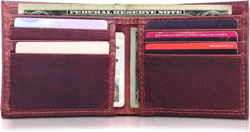 Miniatura 2 de RAW HYD Billeteras occidentales para hombre Cartera con bloqueo RFID Cartera occidental para hombre con concho Grano completo, carteras vaqueras