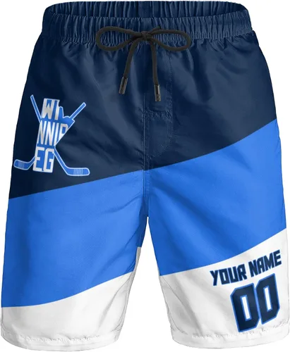 Miniatura 11 de Custom Hockey Men's Shorts Gifts for Men Casual City Youth Fans Sport Beach Shorts Add Name & Number Quick Dry