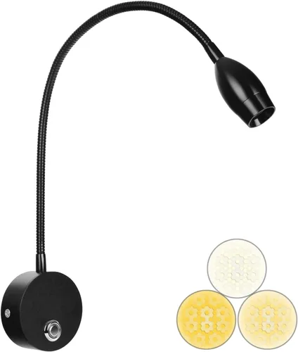 Miniatura 12 de Luz de Lectura de Mesita de Noche Adust, Lámpara de Lectura de Dormitorio, Luz de Lectura Minimalista de 3W LED con Atenuación Táctil, Temperatura