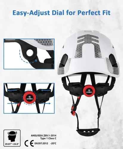 Miniatura 4 de UM ULTRAMAXX Safety Helmet Hard Hat, ANSI Z89.1 Approved Lightweight Vented Work Helmet, 6-Point Adjustable Ratchet Suspension Hardhat Ideal for