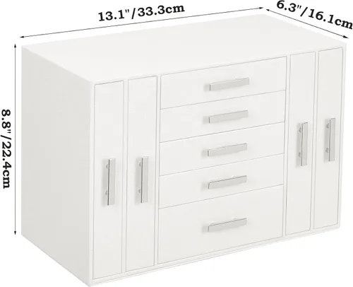 Miniatura 6 de ANWBROAD Joyero organizador de joyas, organizador de joyas, caja de almacenamiento para todos los pendientes, collares, pulseras, relojes, cajas