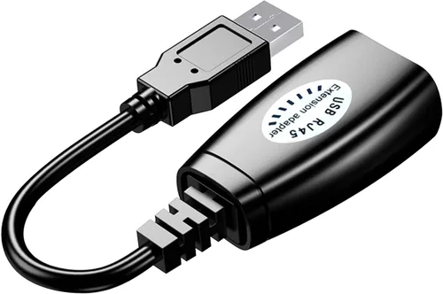 Miniatura 2 de Adaptador USB (macho) (hembra) a RJ45 - Adaptador de extensión LAN USB a RJ45 sobre cable Cat5/ Cat5e/ Cat6