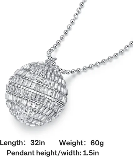 Miniatura 3 de Collares de bola de discoteca Mirrorball Jewelry 70s Party Chain 32