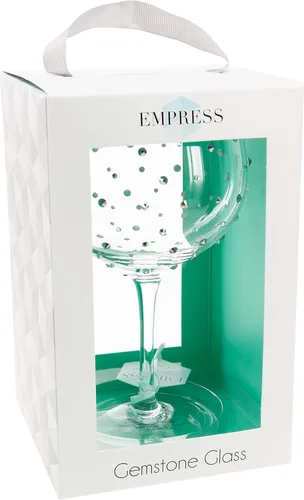 Miniatura 3 de Pavilion - Copa de vino con tallo de 24 onzas, piedras preciosas de vidrio negro, cristal de cumpleaños
