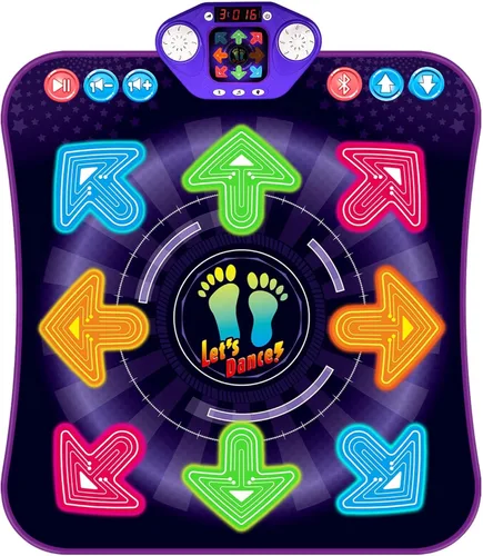 Juguetes de tapete de baile para niñas de 3 a 12 años, almohadilla de baile con 8 botones iluminados y Bluetooth, juego de baile musical con 7 modos