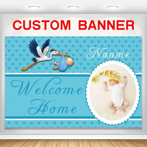 Miniatura 16 de Pancarta personalizada de bienvenida a casa, señal de bienvenida a casa en negro y oro para decoración exterior, suministros de fiesta de regreso
