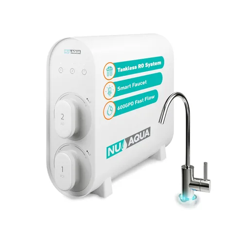 Miniatura 11 de NU Aqua Sistema de ósmosis inversa sin tanque - Sistema de filtro de agua de ósmosis inversa de 5 etapas UV y alcalino debajo del fregadero - 2:1