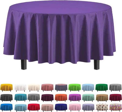 Miniatura 55 de Party Solids Paquete de 4 manteles de plástico color azul aguamarina, 54 x 108 pulgadas, mantel desechable para fiestas y pícnics