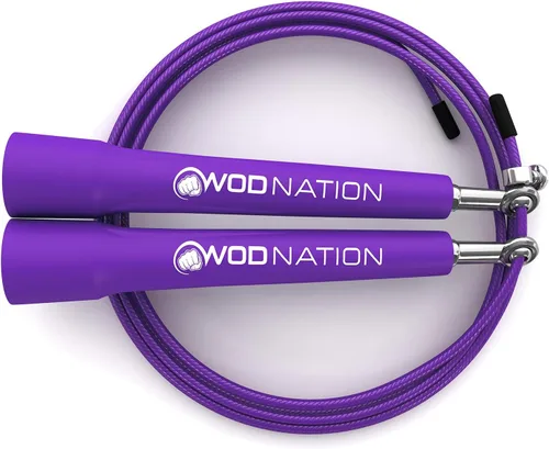 Miniatura 5 de WOD Nation Cuerda de saltar de velocidad ajustable para hombres, mujeres y niños - Cuerda de saltar de fitness ultrarrápida perfecta para boxeo