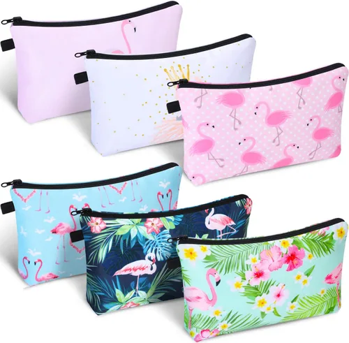 Miniatura 11 de Chuangdi Bolsa de maquillaje de 6 piezas, bolsa de aseo impermeable, bolsa de cosméticos con cremallera, bolsa de embalaje de viaje de 8.7 x 5.3
