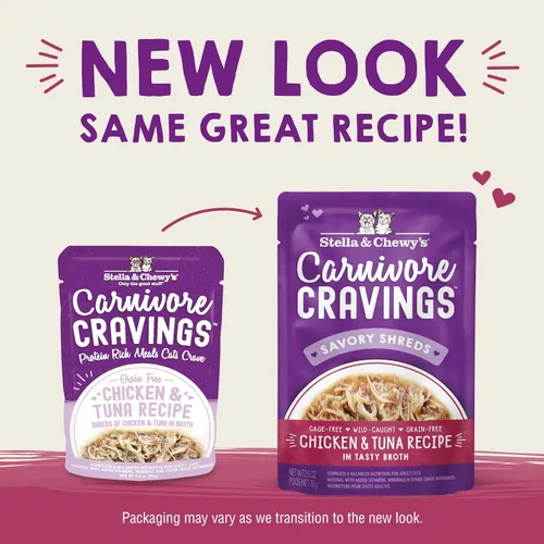 Miniatura 2 de Stella & Chewy's Carnivore Cravings - Alimento húmedo para gatos, bolsas de primera calidad, sin granos, pollo y atún con alto contenido