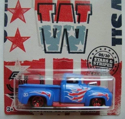 Miniatura 2 de Hot Wheels STARS & STRIPES 50ª EDICIÓN, BLUE CUSTOM '56 Ford Truck 5/10