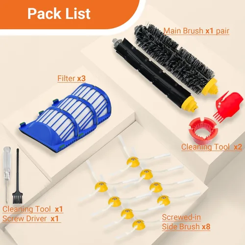 Miniatura 5 de Kit de piezas de repuesto y accesorios compatible con iRobot Roomba 692 694 676 675 695 677 671 655 645 690 680 660 650 620 614 610 635 595 564