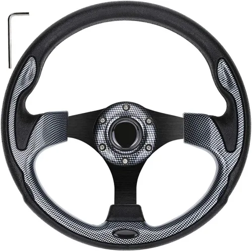 Miniatura 8 de Volante de carrito de golf compatible con EZGO RXV y TXT, Club Car DS, Club Car Precedent Tempo, Yamaha Golf Cart (volante negro)