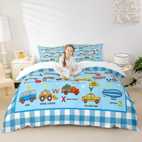 Miniatura 21 de Juego de funda de edredón para niños, diseño de pingüino de dibujos animados, tamaño King, bonito juego de ropa de cama de animales de poste ártico