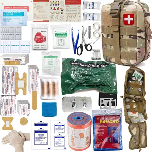 Miniatura 10 de IFAK - Kit universal de primeros auxilios para trauma, bolsas Molle, kit de supervivencia de emergencia adecuado para el hogar, automóvil, viajes