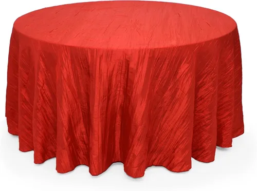 Miniatura 20 de Your Chair Covers - Mantel redondo de tafetán arrugado de 132 pulgadas - Mantel de comedor color champán, brillante aplastado para bodas, fiestas