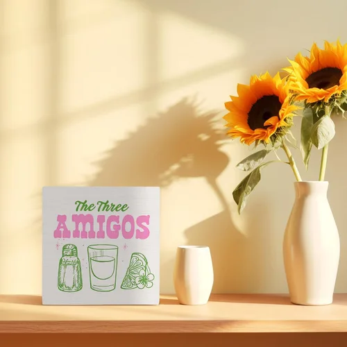 Miniatura 2 de Letrero de madera para bar de cóctel de margarita y tequila de cocina - Regalos modernos para amigos, divertido letrero de cocina de Los Tres Amigos
