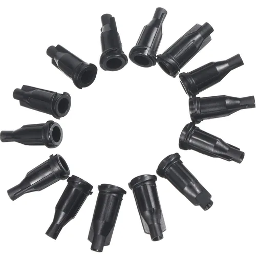 Miniatura 3 de Gejoy Tapas de jeringa, agujas dispensadoras, tapas de punta de jeringa negras para dispensar agujas, accesorios para uso industrial artesanal