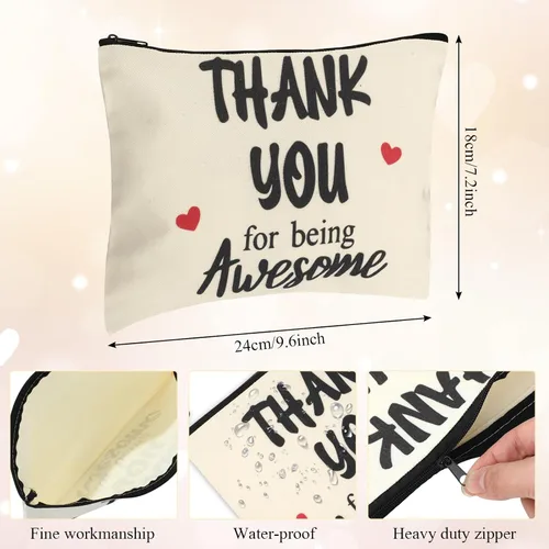 Miniatura 2 de Coume 12 Piezas Bolsa de Maquillaje de Agradecimiento para Mujeres, Regalo Inspirador de Apreciación para Compañera de Trabajo, Profesora