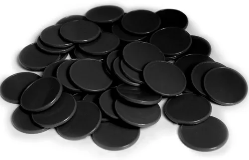 juego de 100 fichas de aprendizaje de plástico opaco, minipóquer, fichas de juego, con caja de almacenamiento (negro, 2,54 cm)