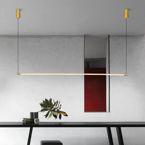 Miniatura 3 de Lámpara colgante lineal LED, moderna, ajustable, altura de suspensión, decoración interior, accesorio de iluminación de 3 modos de temperatura