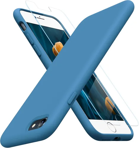 Miniatura 70 de Miracase Funda diseñada para iPhone 13, con protector de pantalla de vidrio templado, forro de microfibra suave antiarañazos, funda de goma