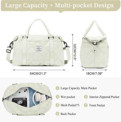 Miniatura 3 de Weekender Bags for Women Travel, Overnight Travel Duffel Bag with Wet Pocket and Separate Toiletry Bag, Airplane Personal Item Travel Bag, Travel