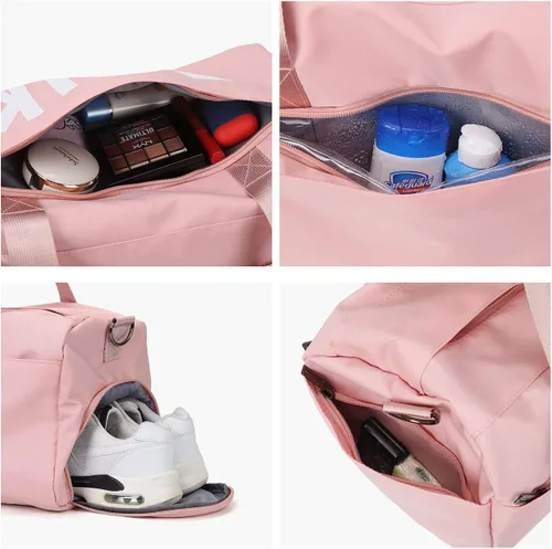 Miniatura 9 de Bolsa de viaje deportiva para mujer bolsa de viaje deportiva con bolsillo húmedo y compartimento para zapatos bolsa de fin de semana con bolsa