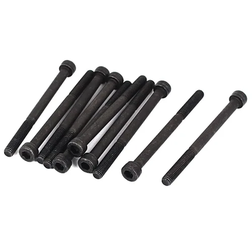 Miniatura 17 de uxcell Tornillos hexagonales de acero de aleación M2.0.197x1.772 in 12.9 Tornillos parcialmente roscados, color negro, 20
