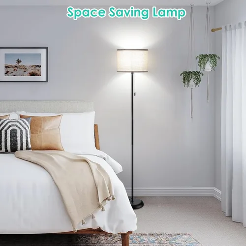 Miniatura 4 de FOLKSMATE Lámpara de pie para sala de estar, lámparas LED modernas y sencillas, lámpara alta para dormitorio, niños, oficina, sala de lectura, luz