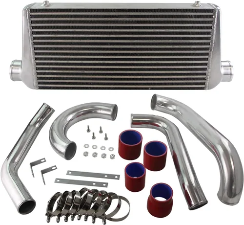 Miniatura 11 de Kit de tubos intercooler para Toyota Supra MK4 2JZ-GTE JZA80 2JZGTE Motor Twin Turbo 3.0L MKIV 1993-1998 (tubo plateado-negro)