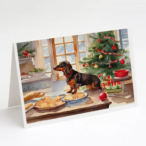 Miniatura 113 de Caroline's Treasures DAC3884GCA7P Paquete de 8 tarjetas en blanco de Navidad con galletas de husky siberiano Tarjetas de felicitación con sobres
