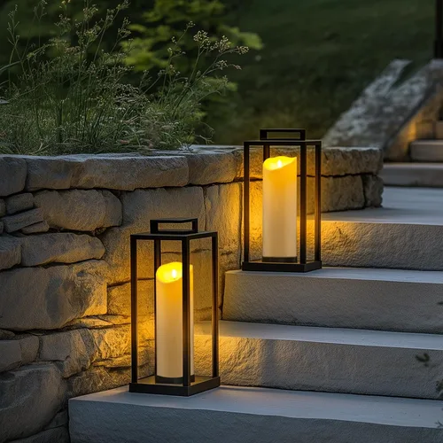 Miniatura 4 de Homemory Velas sin llama impermeables para exteriores de 4 x 12 pulgadas con temporizadores y control remoto, velas que funcionan con pilas, velas
