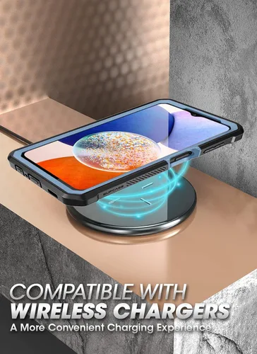 Miniatura 8 de SUPCASE Funda para Samsung Galaxy A14 5G con protector de pantalla (Unicorn Beetle Pro), [soporte integrado y clip para cinturón] Funda protectora